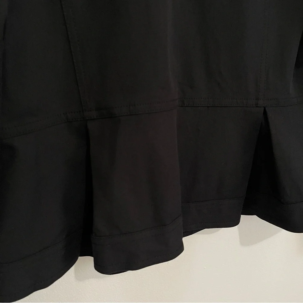 New INC Peplum Pleated Button Down Jacket Blazer Black Gold Button Women’s Sz XL - Picture 6 of 10